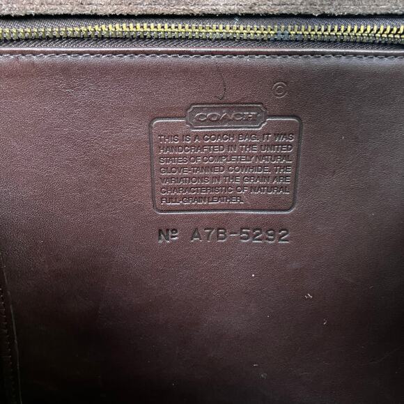 VTG Coach Leather Dowel Briefcase 5292 Messenger Bag Brown Crossbody Turnlock - Picture 11 of 16